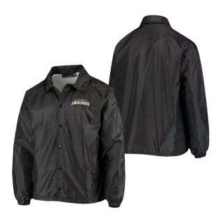 Jacksonville Jaguars Black Coaches Classic Raglan Full-Snap Windbreaker Jacket