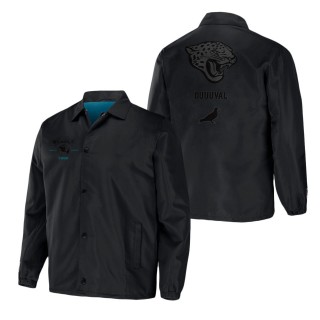 Men's Jacksonville Jaguars NFL x Staple Black Coaches Full-Snap Jacket