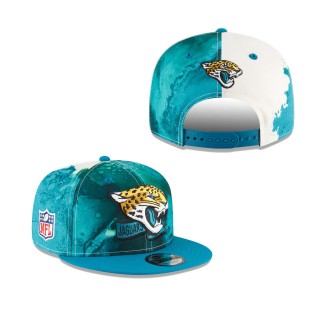 Men's Jacksonville Jaguars Teal 2022 Sideline 9FIFTY Ink Dye Snapback Hat