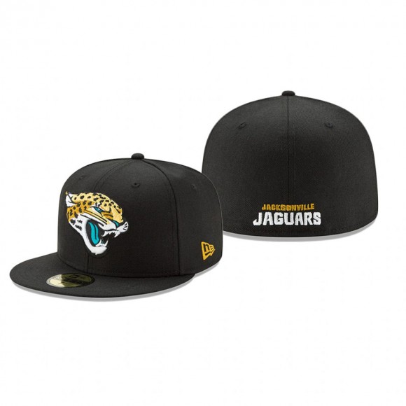 Jacksonville Jaguars Black Omaha Head Logo 59FIFTY Fitted Hat
