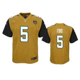 Jacksonville Jaguars Rudy Ford Gold Color Rush Game Jersey