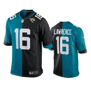 Jacksonville Jaguars Trevor Lawrence Teal Black 2021 NFL Draft Split Jersey