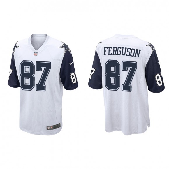 Men's Dallas Cowboys Jake Ferguson White Alternate Game Jersey