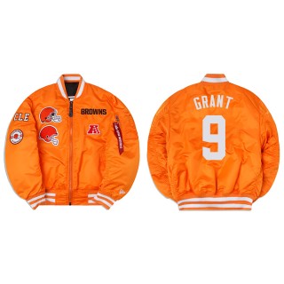 Jakeem Grant Alpha Industries X Cleveland Browns MA-1 Bomber Orange Jacket
