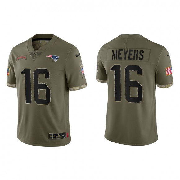 Jakobi Meyers New England Patriots Olive 2022 Salute To Service Limited Jersey