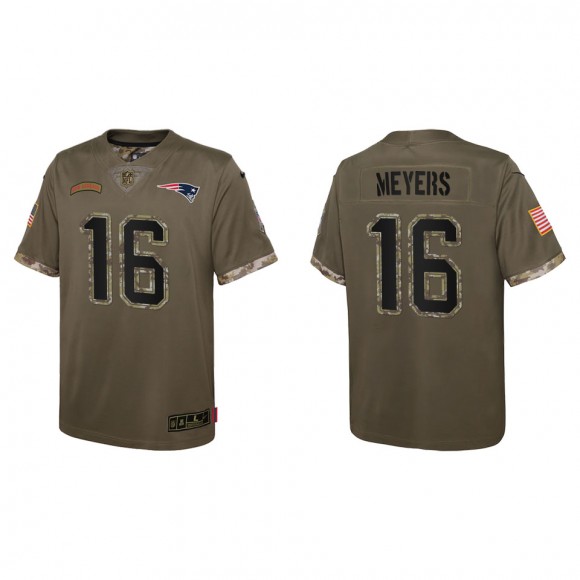 Jakobi Meyers Youth New England Patriots Olive 2022 Salute To Service Limited Jersey