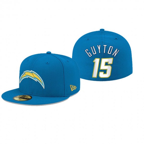 Los Angeles Chargers Jalen Guyton Powder Blue Omaha 59FIFTY Fitted Hat