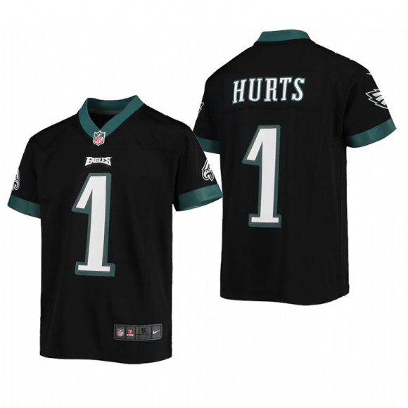 Youth Philadelphia Eagles Jalen Hurts Game Jersey - Black