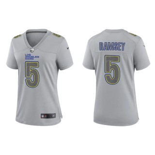 Jalen Ramsey Women's Los Angeles Rams Gray Atmosphere Fashion Game Jersey