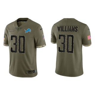 Jamaal Williams Detroit Lions Olive 2022 Salute To Service Limited Jersey