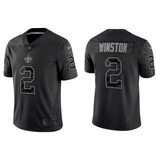 Jameis Winston New Orleans Saints Black Reflective Limited Jersey