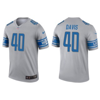 Men's Detroit Lions Jarrad Davis Gray Inverted Legend Jersey