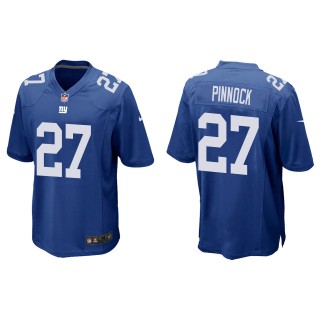 Men's New York Giants Jason Pinnock Royal Game Jersey