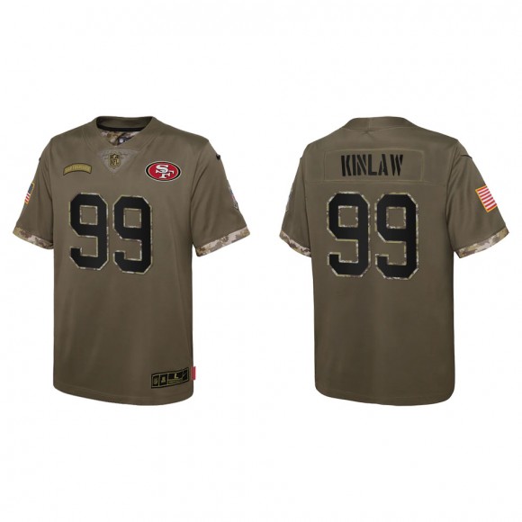 Javon Kinlaw Youth San Francisco 49ers Olive 2022 Salute To Service Limited Jersey