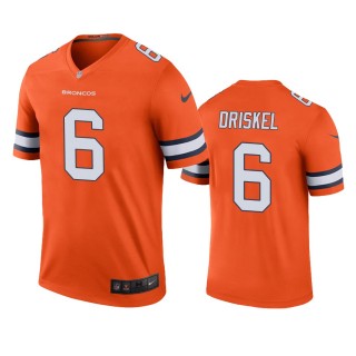 Denver Broncos Jeff Driskel Orange Color Rush Legend Jersey