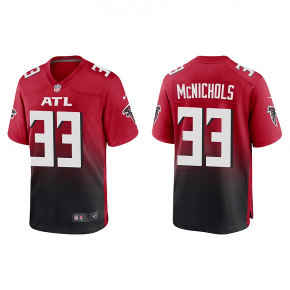 Men's Atlanta Falcons Jeremy McNichols Red Game Jersey