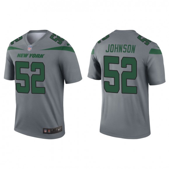 Men's New York Jets Jermaine Johnson II Gray Inverted Legend Jersey
