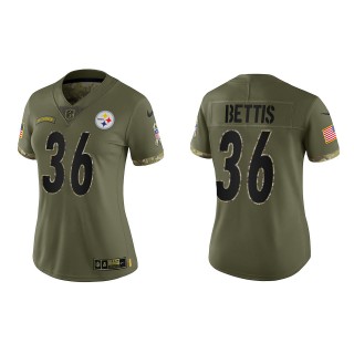 Jerome Bettis Women's Pittsburgh Steelers Olive 2022 Salute To Service Limited Jersey