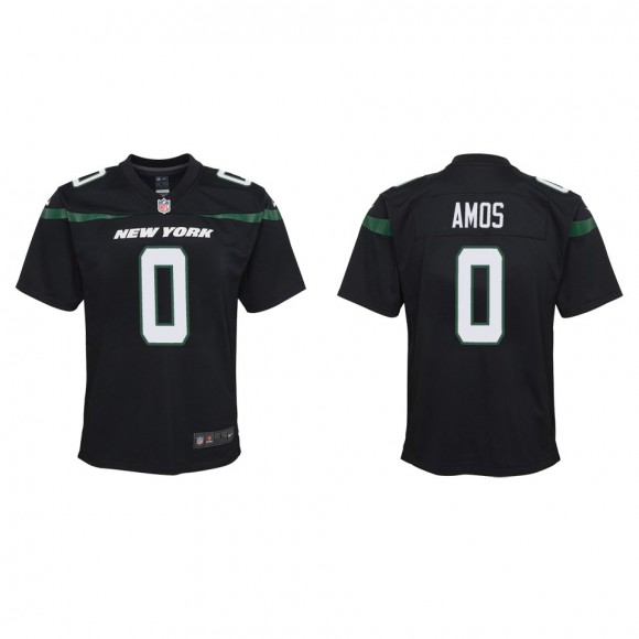 Youth Adrian Amos Jets Black Game Jersey