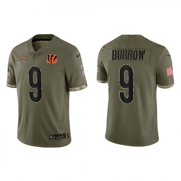 Joe Burrow Cincinnati Bengals Olive 2022 Salute To Service Limited Jersey