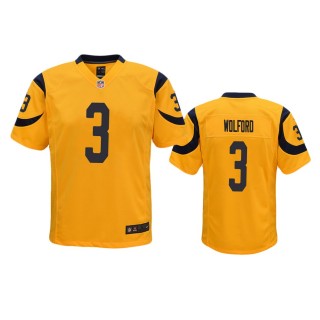 Los Angeles Rams John Wolford Gold Color Rush Game Jersey