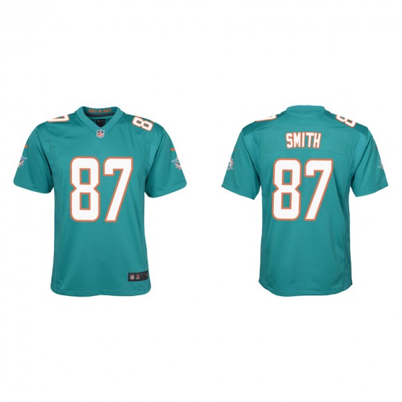 Youth Jonnu Smith Dolphins Aqua Game Jersey