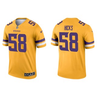 Men's Minnesota Vikings Jordan Hicks Gold Inverted Legend Jersey