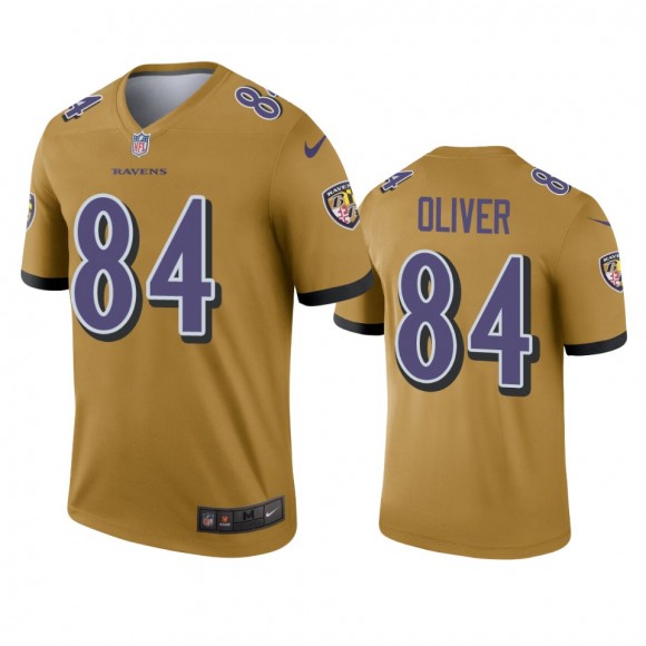 Baltimore Ravens Josh Oliver Gold Inverted Legend Jersey