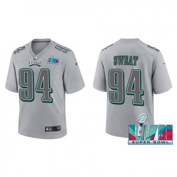 Josh Sweat Youth Philadelphia Eagles Nike Gray Super Bowl LVII Patch Atmosphere Fashion Game Jersey