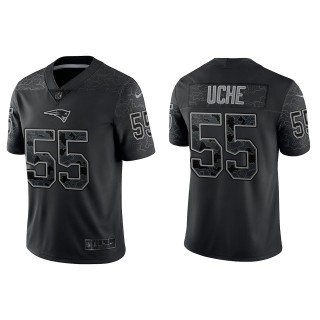 Josh Uche New England Patriots Black Reflective Limited Jersey