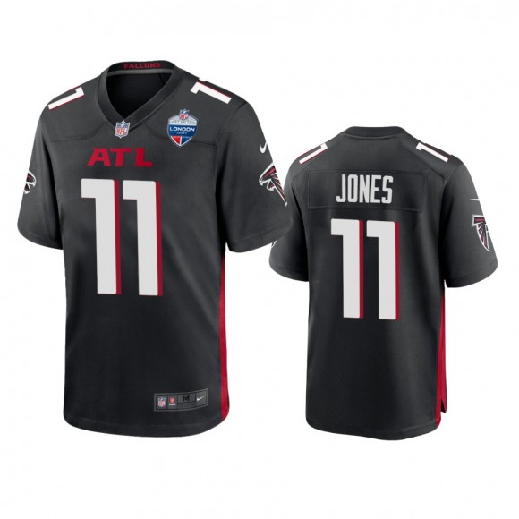 Atlanta Falcons Julio Jones Balck 2021 London Games Patch Game Jersey