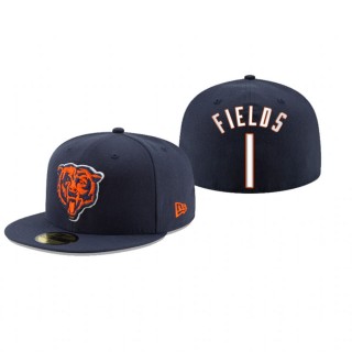 Chicago Bears Justin Fields Navy Omaha 59FIFTY Fitted Hat