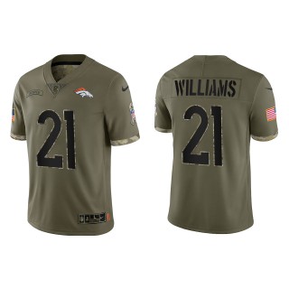 K'Waun Williams Denver Broncos Olive 2022 Salute To Service Limited Jersey