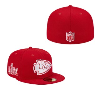 Kansas City Chiefs Scarlet Super Bowl LIV Main Patch Fitted Hat
