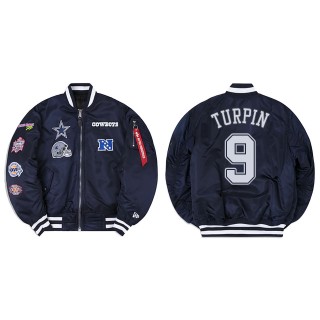 KaVontae Turpin Alpha Industries X Dallas Cowboys MA-1 Bomber Navy Jacket