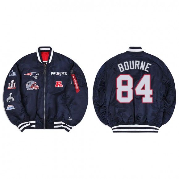 Kendrick Bourne Alpha Industries X New England Patriots MA-1 Bomber Navy Jacket