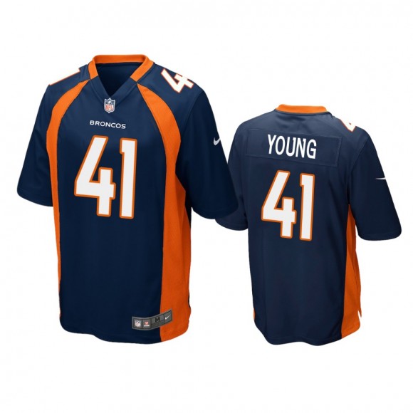 Broncos Kenny Young Navy Game Jersey