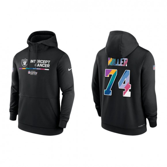 Kolton Miller Las Vegas Raiders Black 2022 NFL Crucial Catch Therma Performance Pullover Hoodie