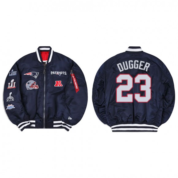 Kyle Dugger Alpha Industries X New England Patriots MA-1 Bomber Navy Jacket