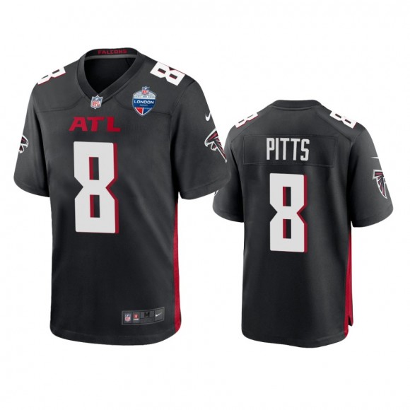 Atlanta Falcons Kyle Pitts Balck 2021 London Games Patch Game Jersey