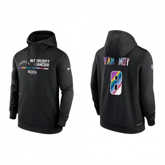 Kyle Van Noy Los Angeles Chargers Black 2022 NFL Crucial Catch Therma Performance Pullover Hoodie