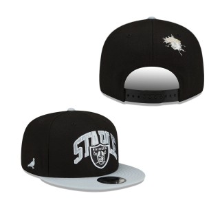 Men's Las Vegas Raiders Black Gray NFL x Staple Collection 9FIFTY Snapback Adjustable Hat