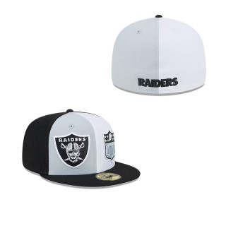 Las Vegas Raiders Gray Black 2023 Sideline 59FIFTY Fitted Hat