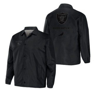 Men's Las Vegas Raiders NFL x Staple Black Coaches Full-Snap Jacket