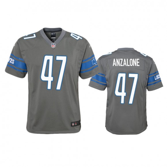 Detroit Lions Alex Anzalone Steel Color Rush Game Jersey