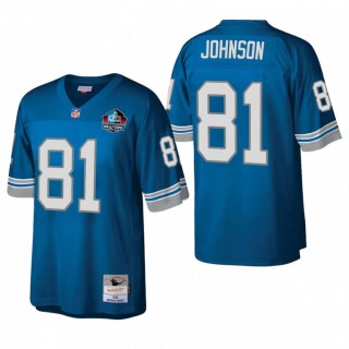 Calvin Johnson #81 Lions Blue Hall of Fame Patch Legacy Replica Jersey