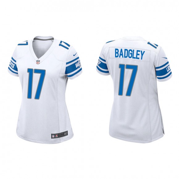 Women's Detroit Lions Michael Badgley White Game Jersey