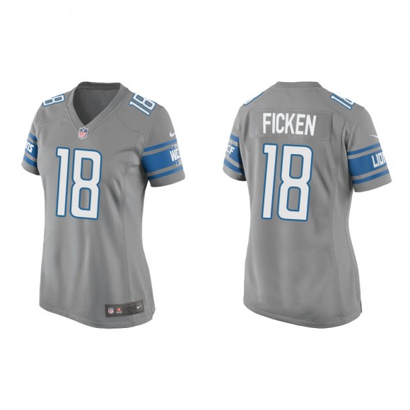 Women's Detroit Lions Sam Ficken Silver Game Jersey