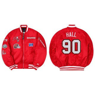 Logan Hall Alpha Industries X Tampa Bay Buccaneers MA-1 Bomber Red Jacket