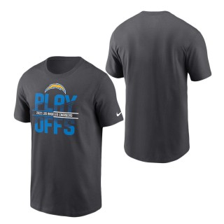 Men's Los Angeles Chargers Nike Anthracite 2022 NFL Playoffs Iconic T-Shirt